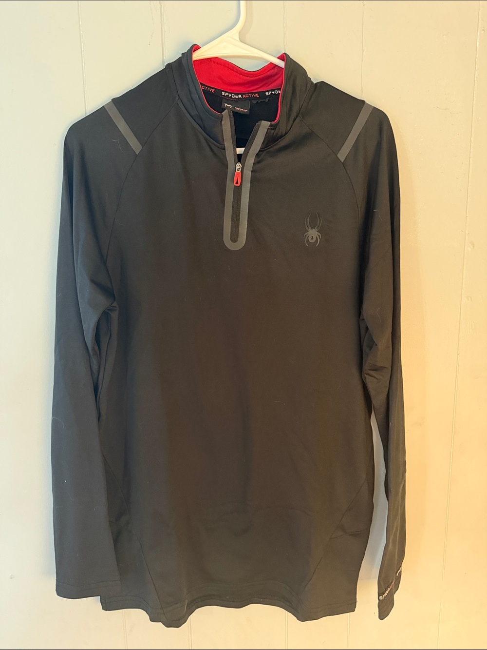 Spyder Black Quarter-Zip Shirt Jacket with Red Trim and matching pants